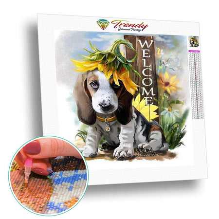 Bienvenue Tidou le chien | Broderie diamant complet - Animaux Chien Produit
