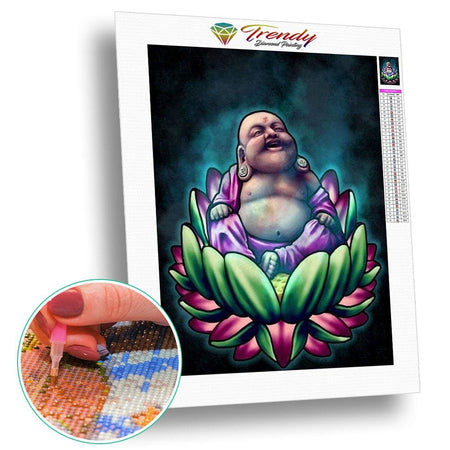 Bouddha assis dans une fleur de lotus | Diamond painting kit - Bouddhisme Bouddhisme et Hindouisme Fleur Fleur et plante Produit