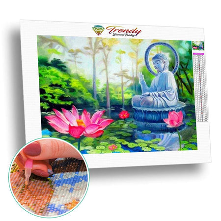 Bouddha sur un plan deau accueillant | Peinture diamant - Bouddhisme Bouddhisme et Hindouisme Produit Religion Zen