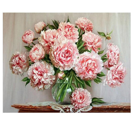 Bouquet de Pivoines blanc rosé | Caneva diamant - Fleur Fleur et plante Produit