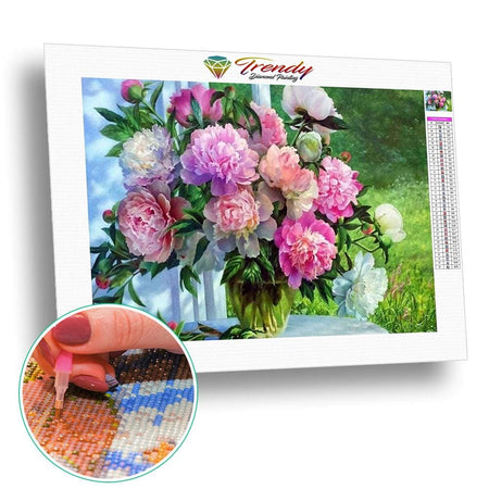 Bouquet de pivoines coloré | Toile diamant - Fleur Fleur et plante Produit