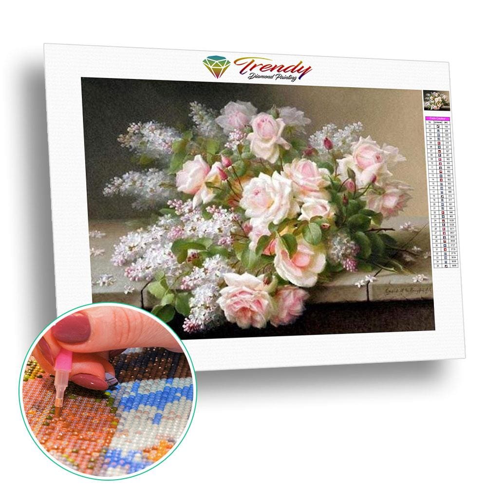 Bouquet de rose rosé | Peinture diamant - Fleur Fleur et plante Produit
