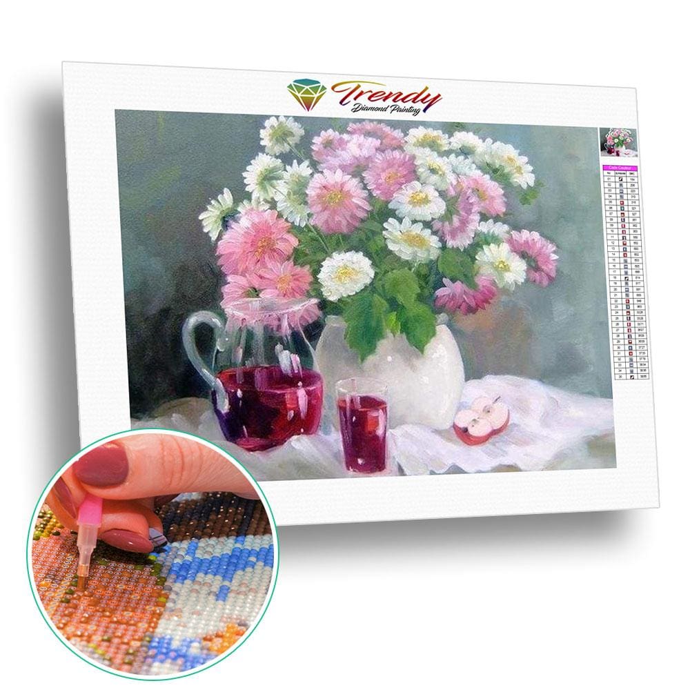 Bouquets de fleurs en peinture - modèle M005 | Broderie diamant kit complet - Fleur Fleur et plante Produit