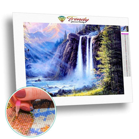 Cascade en forêt | Diamond painting kit - En forêt Paysage Produit