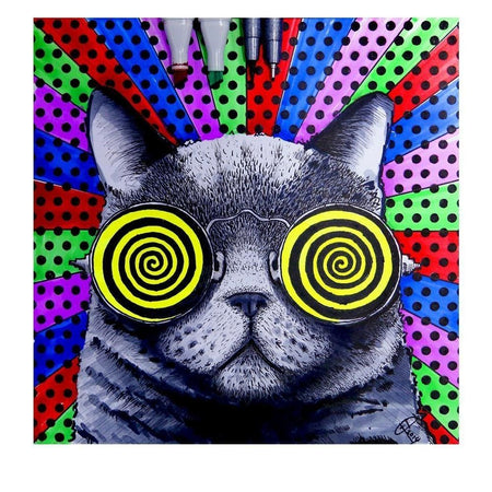 Chat hypnotique | Diamond painting grand format - Animaux Chat Produit