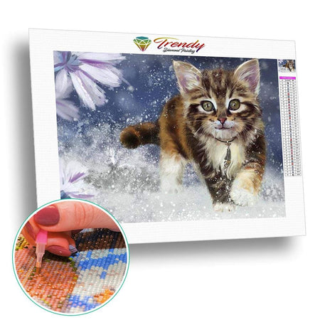 Chat téméraire | Broderie diamant complet - Animaux Chat Produit