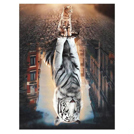 Chaton deviendra tigre V2 | Broderie point de diamant - Animaux Chat Produit