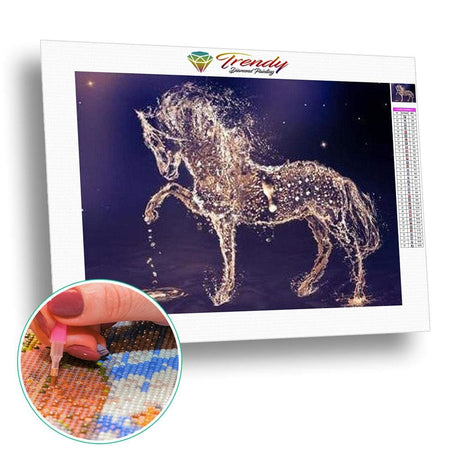 Cheval de cristal deau - modèle M001 | Toile de diamant - Animaux Cheval Produit