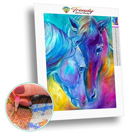Chevaux sur toile - modèle M001 | Toile diamant - Animaux Cheval Produit