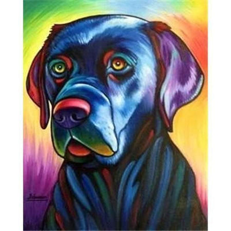 Chien en colorfull arc en ciel - modèle M001 | Toile de diamant - Animaux Chien Produit