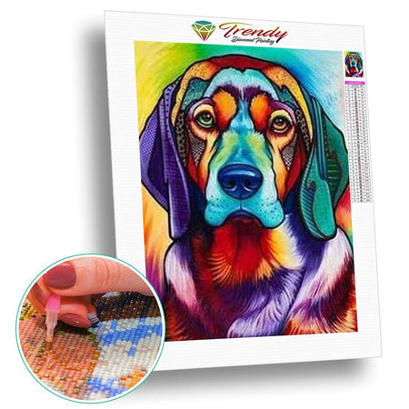 Chien en colorfull arc en ciel - modèle M003 | Diamond painting grand format - Animaux Chien Produit