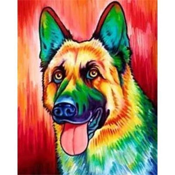 Chien en colorfull arc en ciel - modèle M004 | Diamond Painting - Animaux Chien Produit