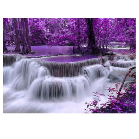 Chute deau à la violette | Kit broderie - En forêt Paysage Produit
