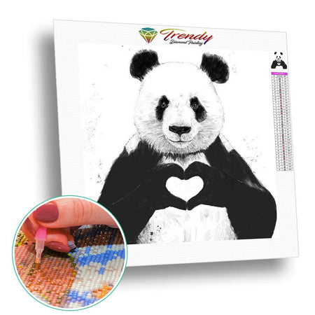 Coeur de panda love | Peinture diamant - Animaux Panda Produit