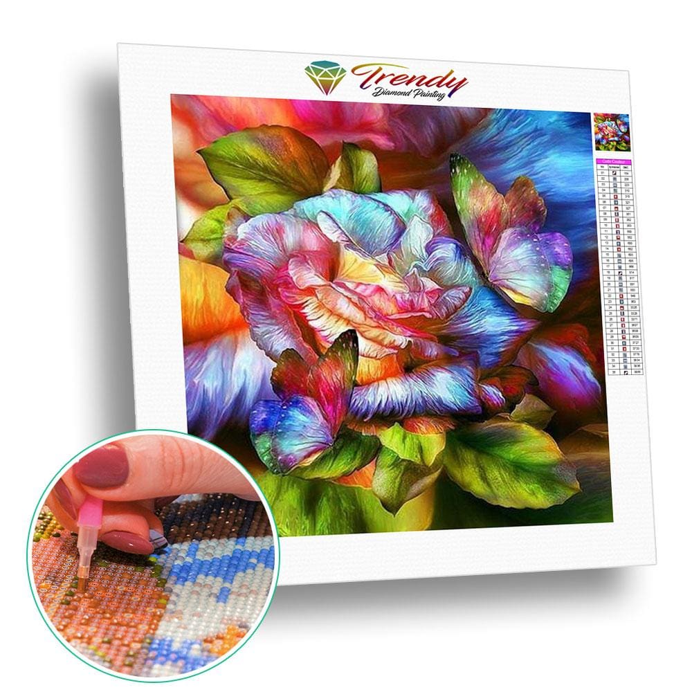 Colorfull Flowers - modèle M001 | Kit de broderie de diamant - Dessin Dessin crayon Fleur Fleur et plante Produit