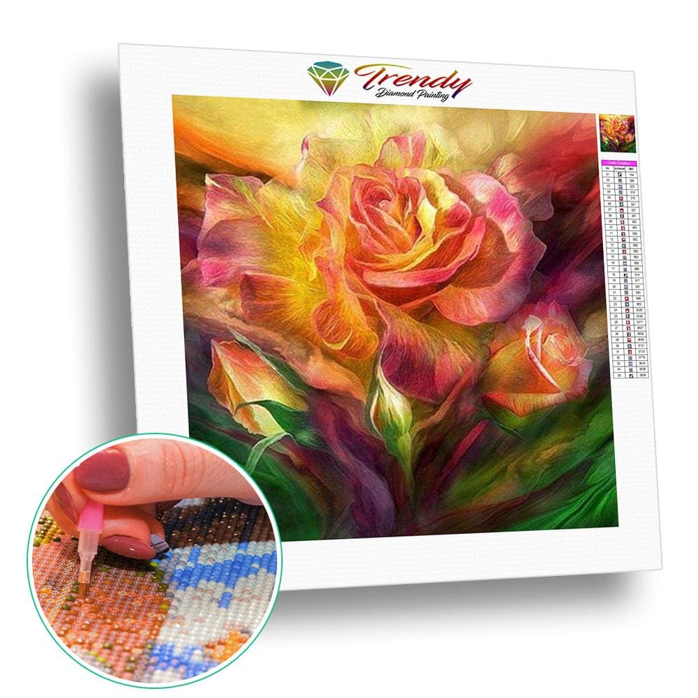 Colorfull Flowers - modèle M002 | Broderie diamant kit - Dessin Dessin crayon Fleur Fleur et plante Produit