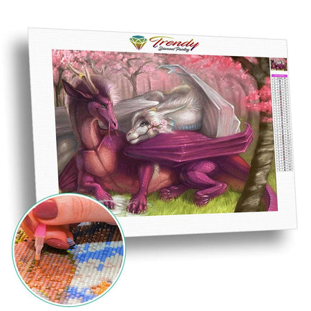 Couple de dragon et dragonne | Broderie point de diamant - Animaux Autres animaux Produit