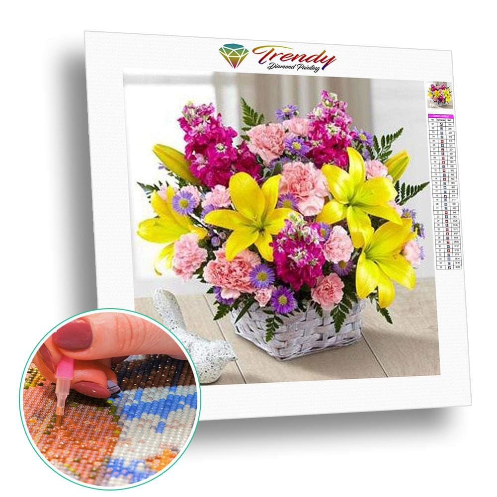Création florale très colorée - modèle M002 | Diamond Painting - Fleur Fleur et plante Produit