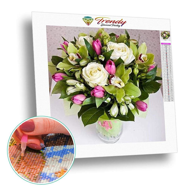 Création florale très colorée - modèle M007 | Broderie diamant kit - Fleur Fleur et plante Produit
