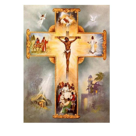 Croix de Jésus multi représentation | Kit broderie - Christianisme Produit Religion