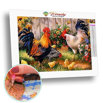 Dans la basse cour | Toile diamant - Animaux Autres animaux Produit