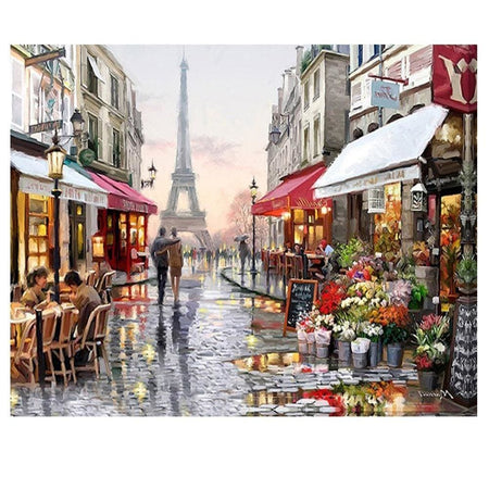 Dans les rues de Paris | Tableau diamant - En ville Paysage Produit