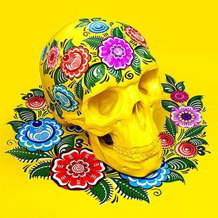 Décoration crane humain - modèle M003 | Caneva diamant - Gothic Portrait Produit