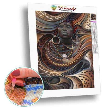Design africain - modèle M001 | Tableau de diamant - Portrait Produit