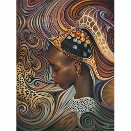 Design africain - modèle M002 | Diamond painting grand format - Portrait Produit