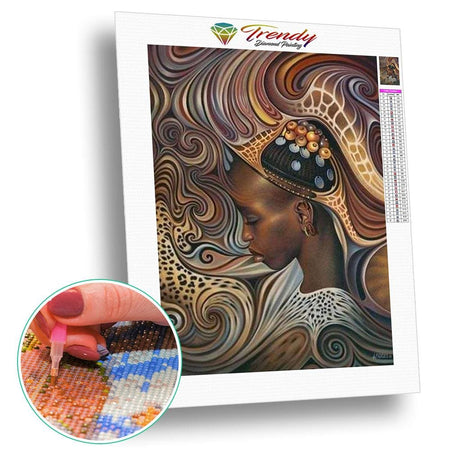 Design africain - modèle M002 | Diamond painting grand format - Portrait Produit