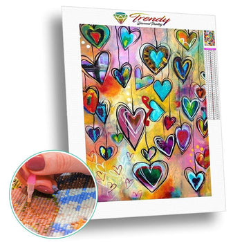 Dessin de coeurs | Kit broderie - Dessin Dessin crayon Produit