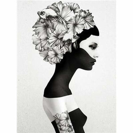 En noir et Blanc - modèle M001 | Kit de broderie de diamant - Portrait Produit