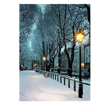 En ville sous la neige | Broderie diamant complet - En ville Hiver Paysage Produit