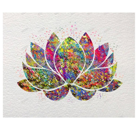 Fleur de lotus multicolor | Broderie diamant - Fleur Fleur et plante Produit Zen