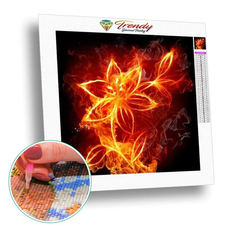 Fleur de lys enflamée | Caneva diamant - Fleur Fleur et plante Produit