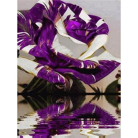 Fleur goutte deau avec son reflet - modèle M004 | Broderie de diamant - Fleur Fleur et plante Produit