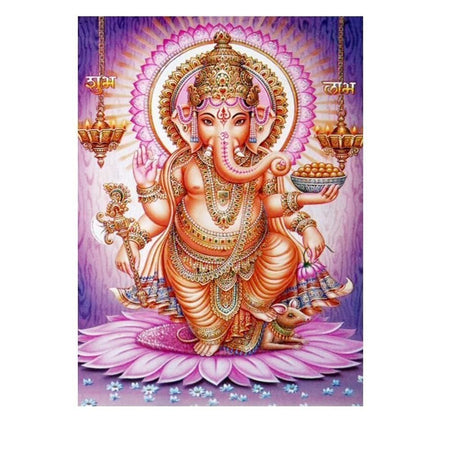 Ganesha Sur une fleur | Broderie diamant complet - Bouddhisme et Hindouisme Hindouisme Produit Religion Zen