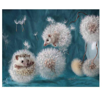 Hérisson tout mignon dans les pissenlits | Broderie diamant - Animaux Autres animaux Produit