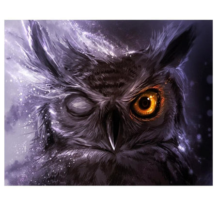 Hibou master | Tableau diamant - Animaux Oiseau Produit