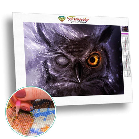 Hibou master | Tableau diamant - Animaux Oiseau Produit