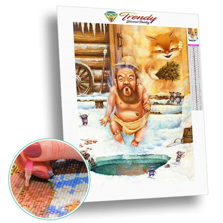 Hoooo que cest froid ! | Diamond painting complet - Portrait Produit