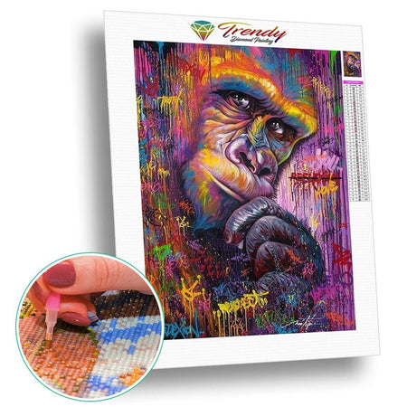 Hum... Le gorille penseur | Toile de diamant - Animaux Autres animaux Produit