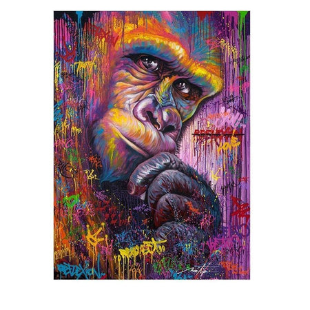 Hum... Le gorille penseur | Toile de diamant - Animaux Autres animaux Produit