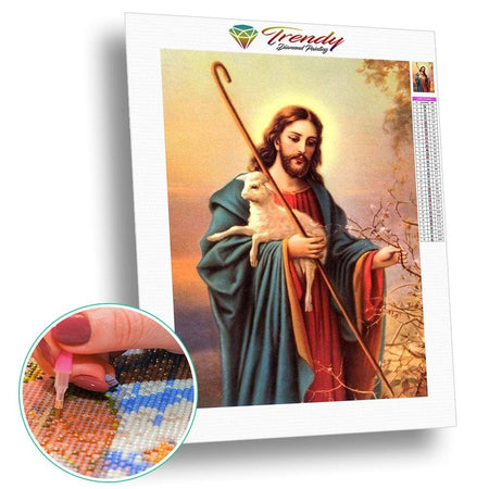 Jésus le berger | Broderie diamant kit complet - Christianisme Produit Religion
