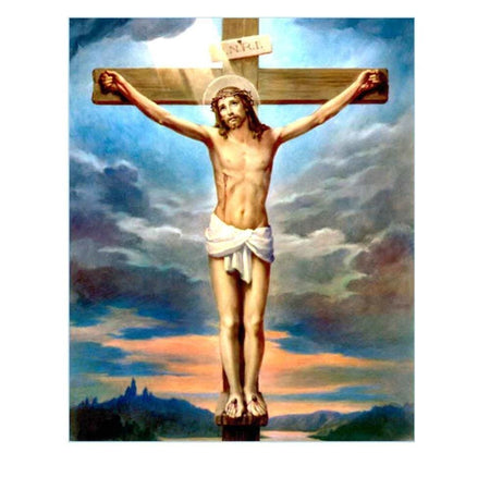 Jésus sur la croix | Broderie diamant complet - Christianisme Produit Religion
