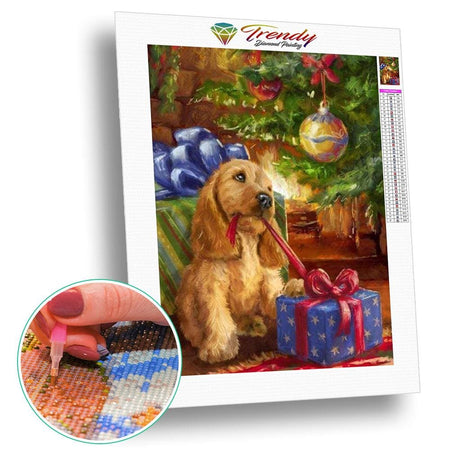 Joyeux noël | Broderie diamant kit - Animaux Chien Noël Produit