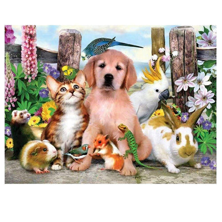 La bande à diego | Toile diamant - Animaux Autres animaux Chat Chien Oiseau