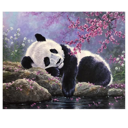 La sieste du panda | Caneva diamant - Animaux Panda Produit