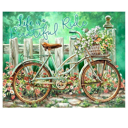La vie est une belle balade à vélo | Peinture diamant - Au village Dessin Dessin crayon Fleur Fleur et plante