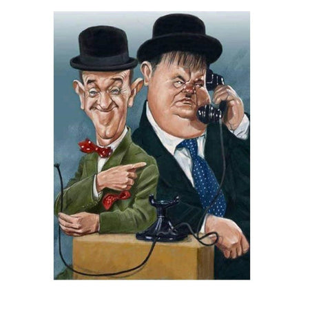 Laurel et Hardy caricature | Diamond painting grand format - Portrait Produit